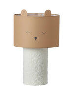 Nattbordslampe BJØRN med teddyfleece-fot forfra