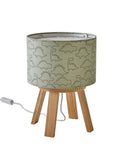 Nattbordslampe dino med trefot h30 cm khaki forfra