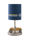 Nattbordslampe dinosaur i tre h30 cm blå forside