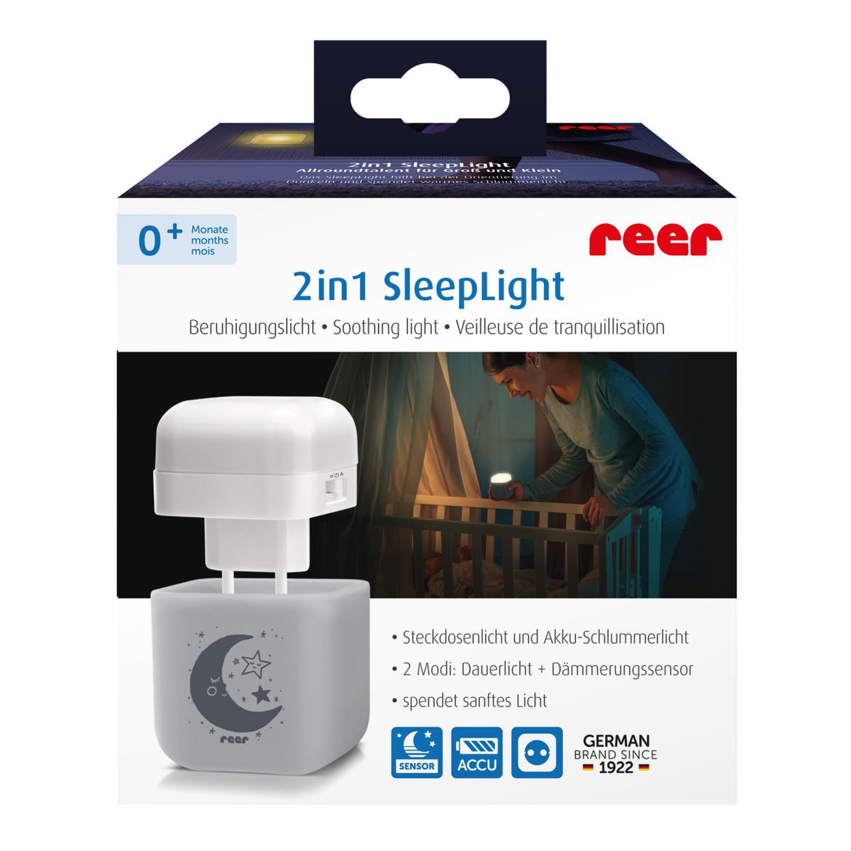 Nattlys 2-i-1 SleepLight med skumringssensor størrelse