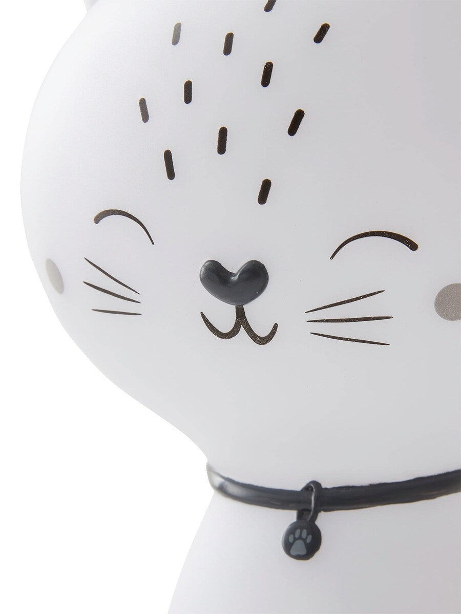 Detalj av relieffdesign på Nattlys katt med LED og relieffdesign
