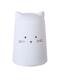 Nattlys katt oppladbart LED silikon 14,5 cm forfra