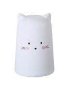Nattlys katt oppladbart LED silikon 14,5 cm forfra