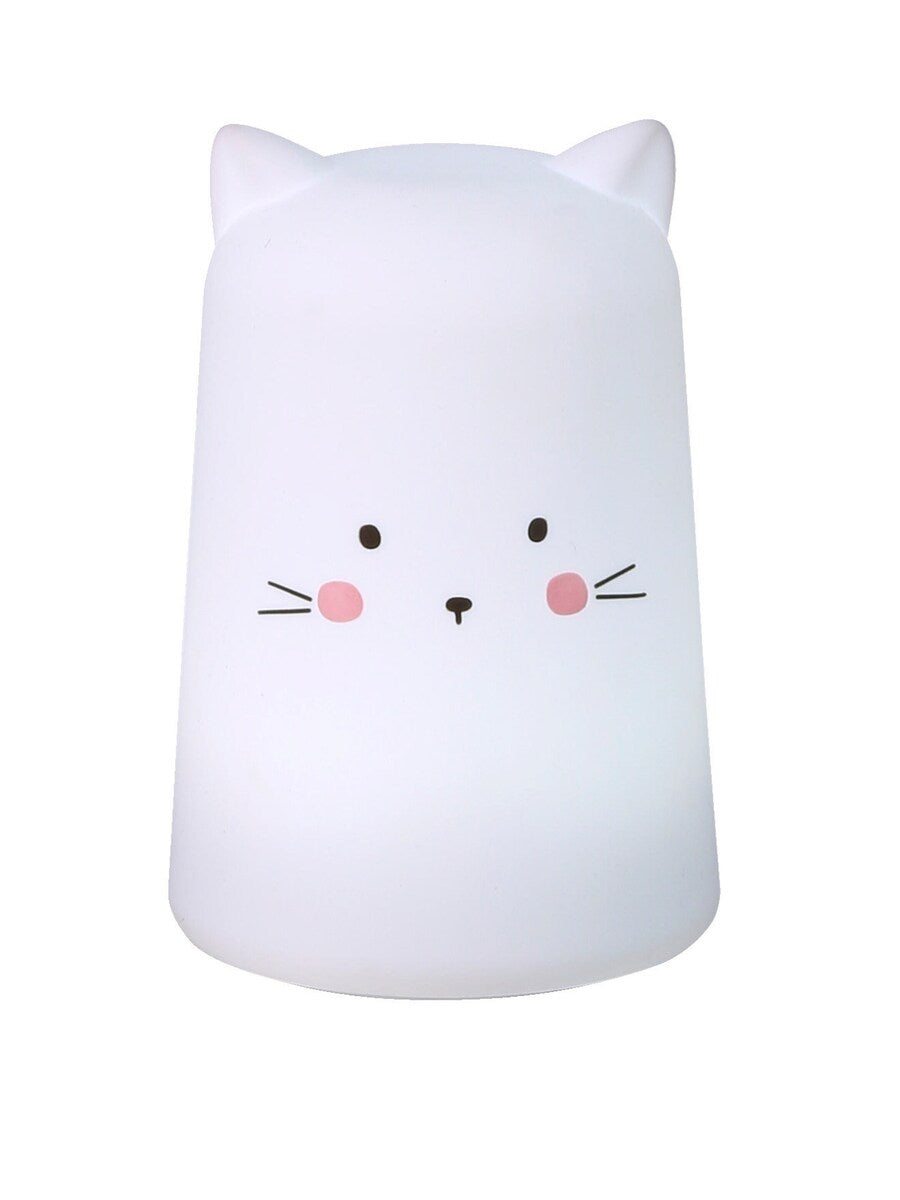Nattlys katt oppladbart LED silikon 14,5 cm detalj