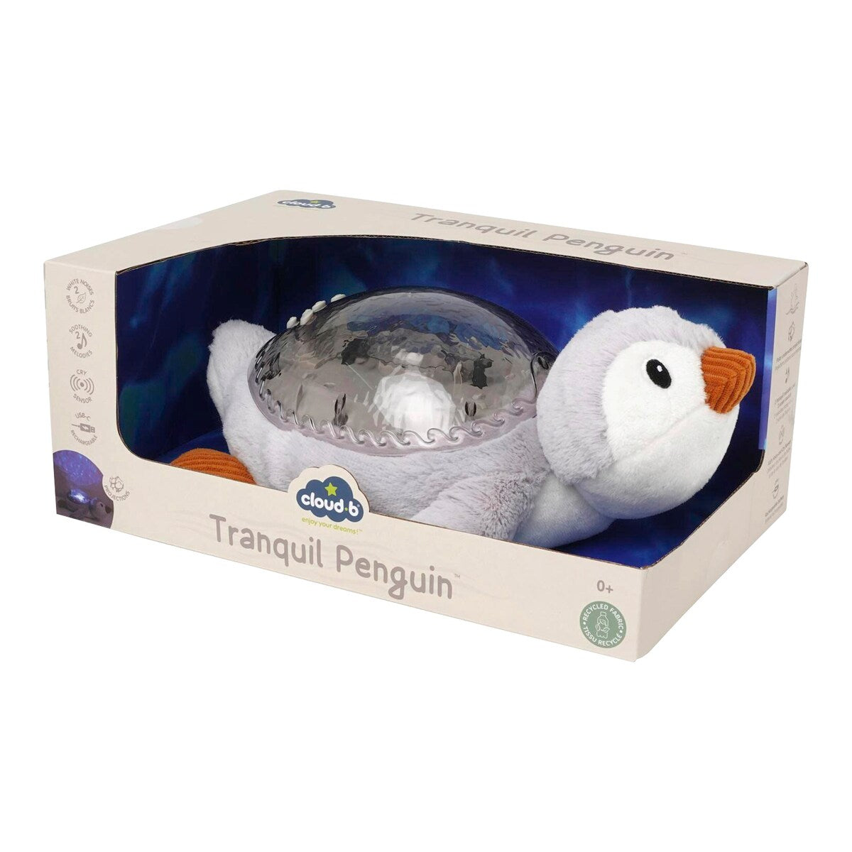 Nattlys med projektor Tranquil Penguin USB-C - Cloud B