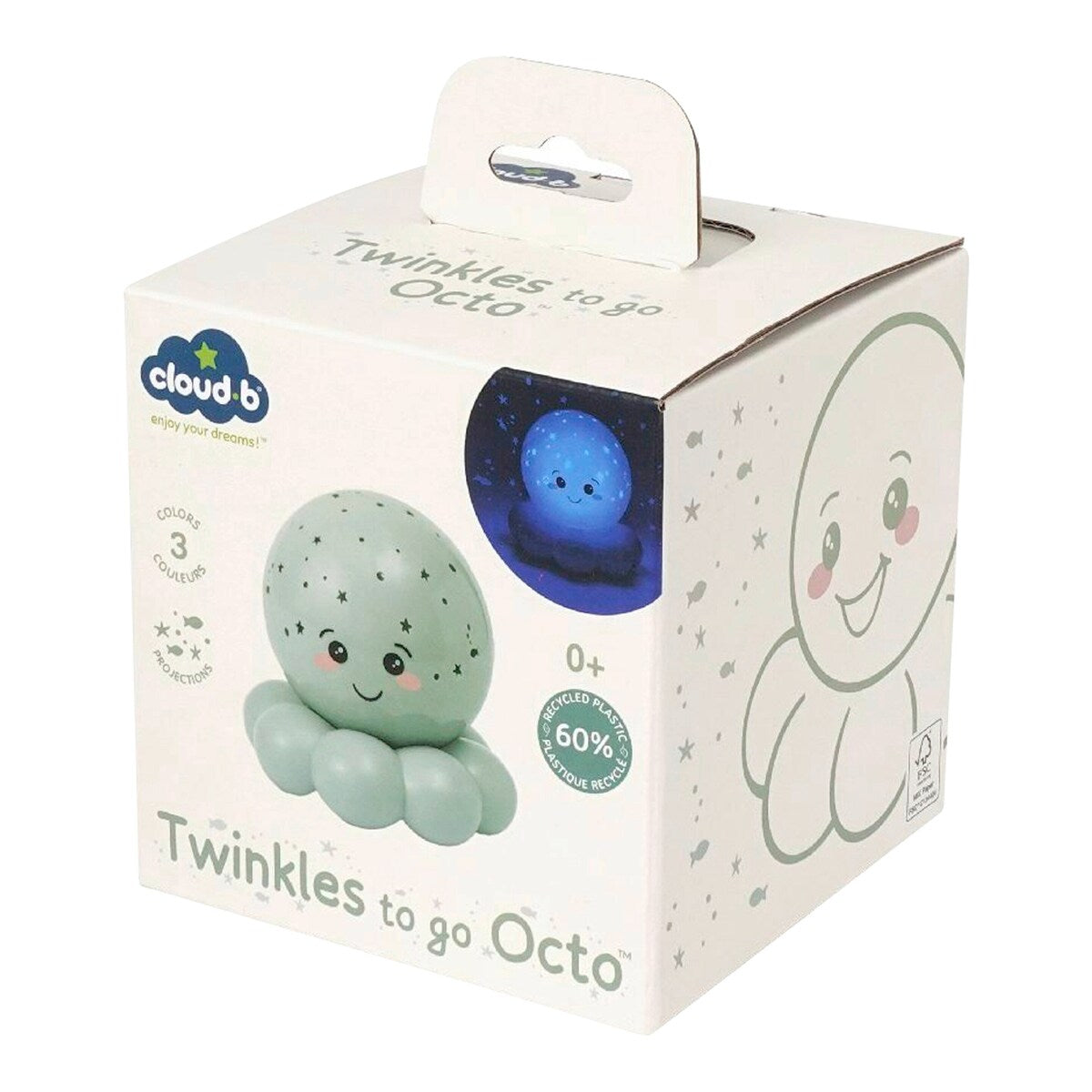 Nattlys med projektor Twinkles To Go Octo i bruk