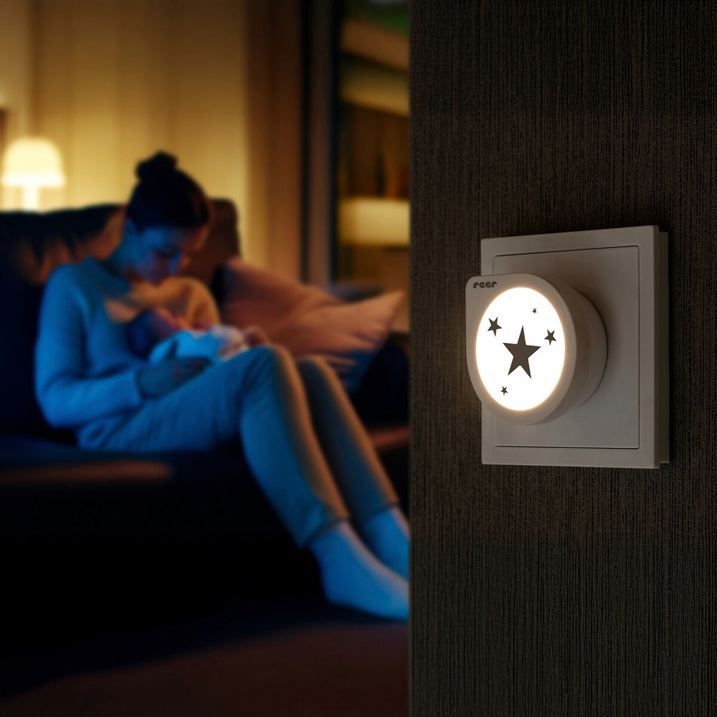 Nærbilde av LED-lys i Nattlys Night Guide Star med skumringssensor LED
