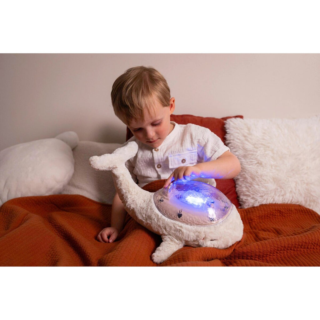 Nattlys med projektor Tranquil Whale med lyder tekstil materiale