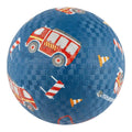 Naturgummiball med brannbilmotiv 17 cm forfra