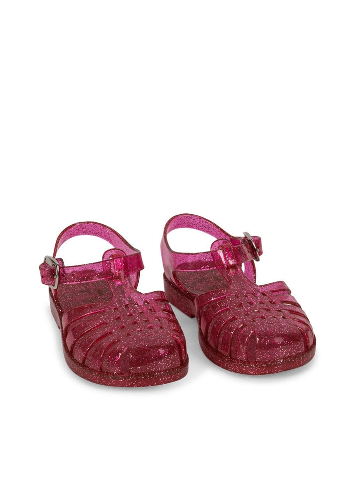 Nea glitter-sandaler med spenne sangria str. 21 forfra