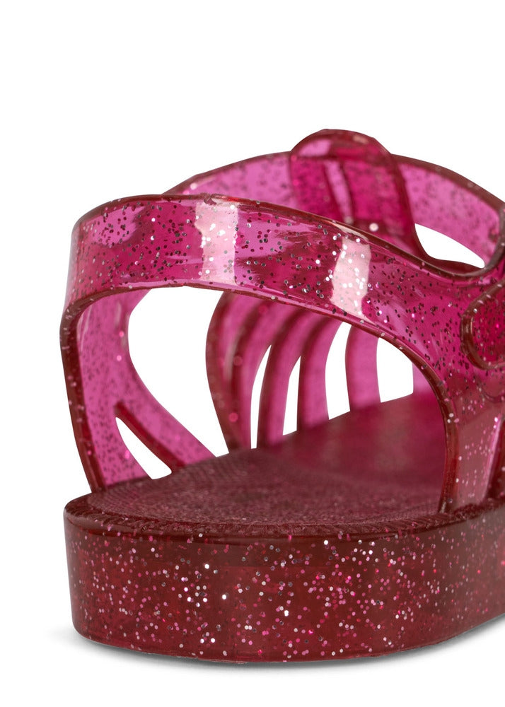 Nea glitter-sandaler med spenne sangria str. 23 sett fra siden