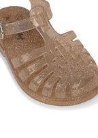Nea glitter-sandaler med spenne Tiger's Eye str. 24 montert på barn