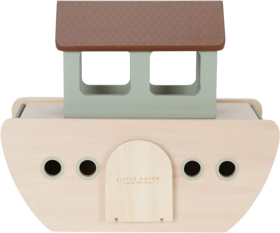 Bakside av Noahs ark i tre 31 deler med dyr og figurer - Little Dutch