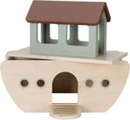 Detaljbilde av Noahs ark i tre 31 deler med dyr og figurer - Little Dutch