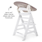 Detalj av sikkerhetssele på Nyfødtinnsats & vippestol til Alpha barnestol 2in1 beige