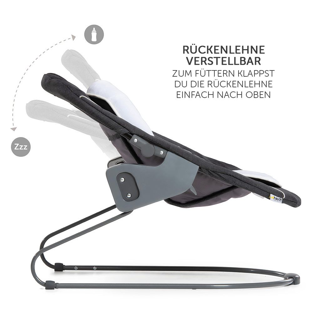 Nyfødtinnsats & vippestol til Alpha barnestol 2in1 Deluxe i melange grå farge