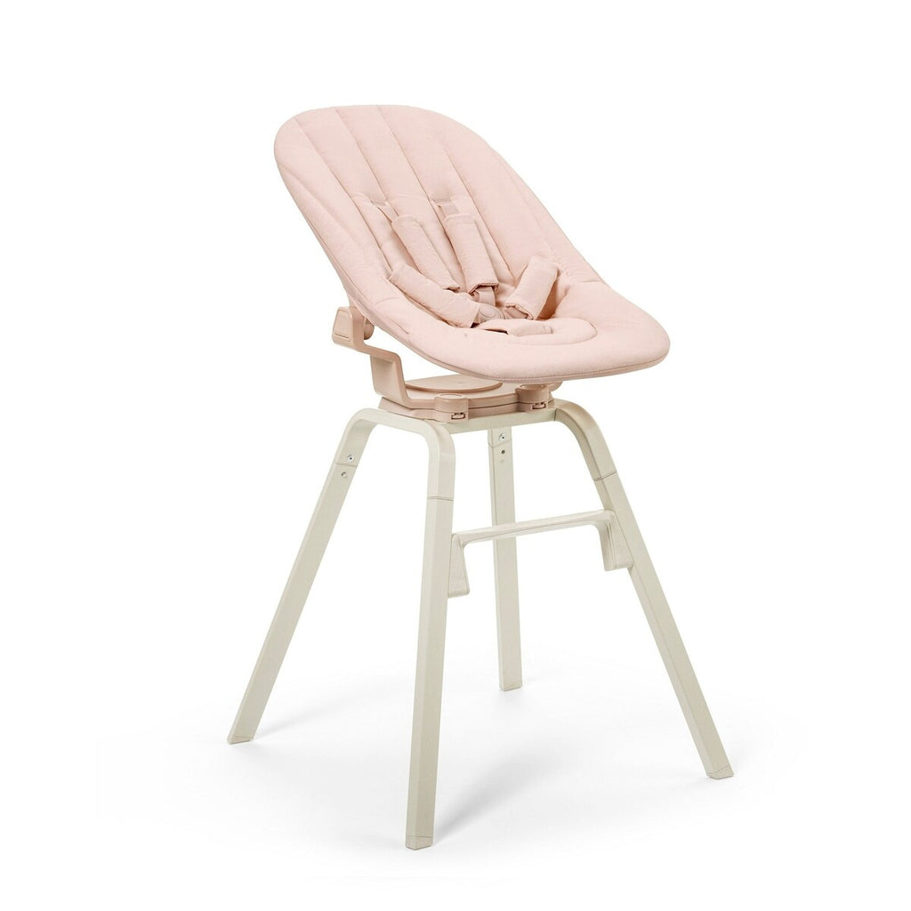 Nyfødtsete Grace Powder Pink nærbilde av sele