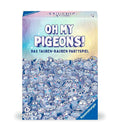 Oh my Pigeons partyspill forfra med kort og taubeminiaturer