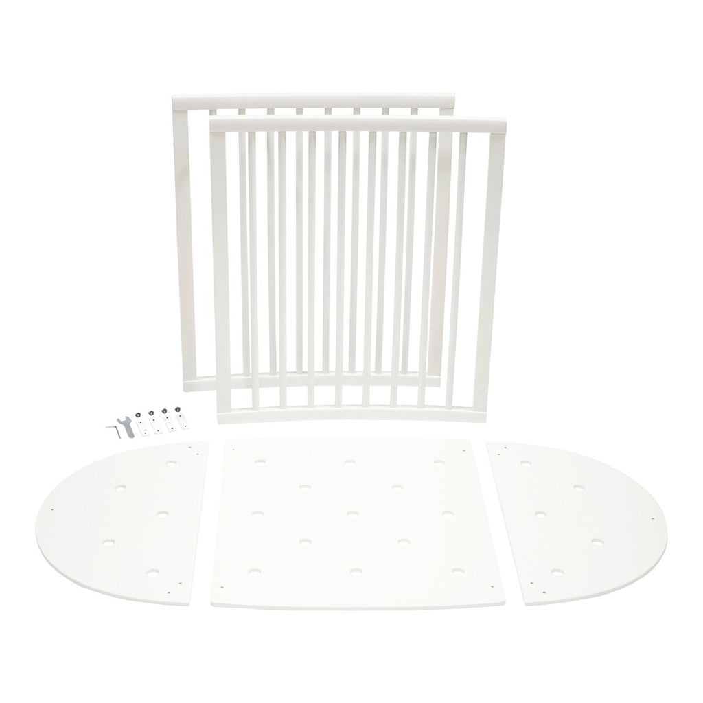 Ombyggingssett for babyseng Sleepi Mini i bøk forfra