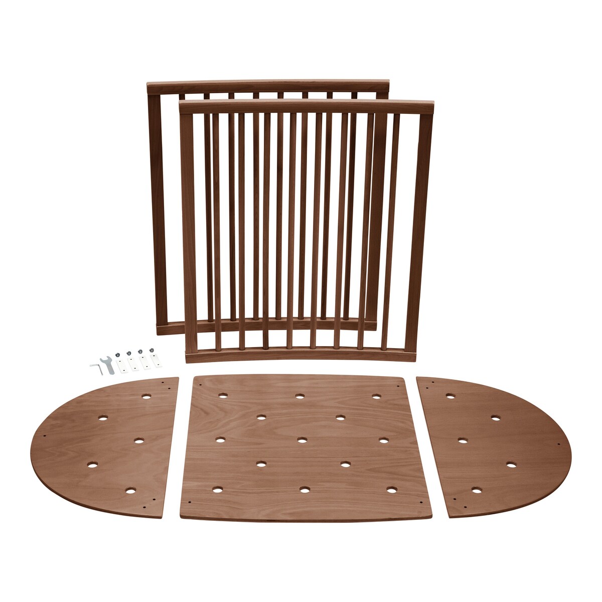Ombyggingssett for babyseng Sleepi Mini i bøk sidepanel