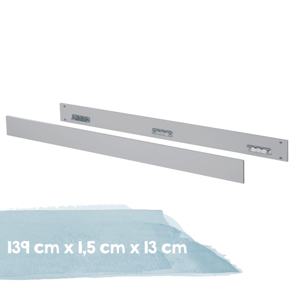 Nærbilde av feste til ombyggingssett til juniorseng Lea 70 x 140 cm grå