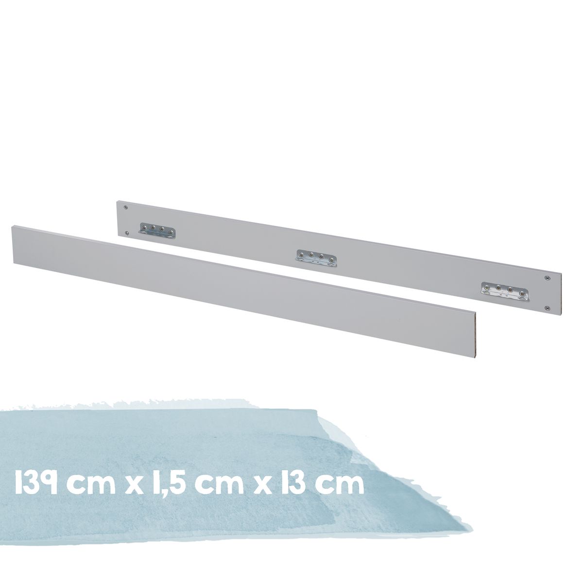 Nærbilde av feste til ombyggingssett til juniorseng Lea 70 x 140 cm grå