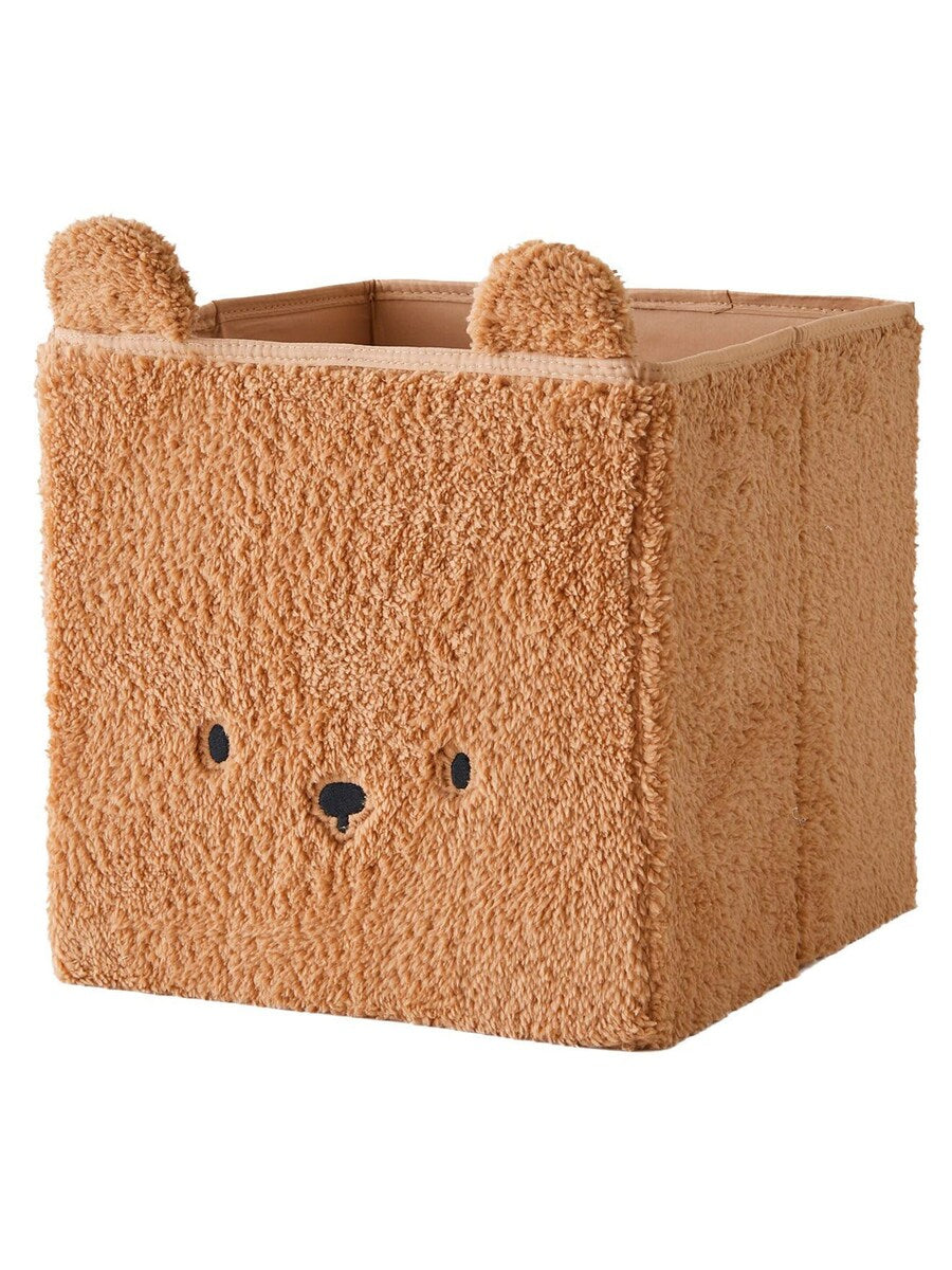 Oppbevaringsboks bjørn teddyfleece 29x29x29 cm forfra