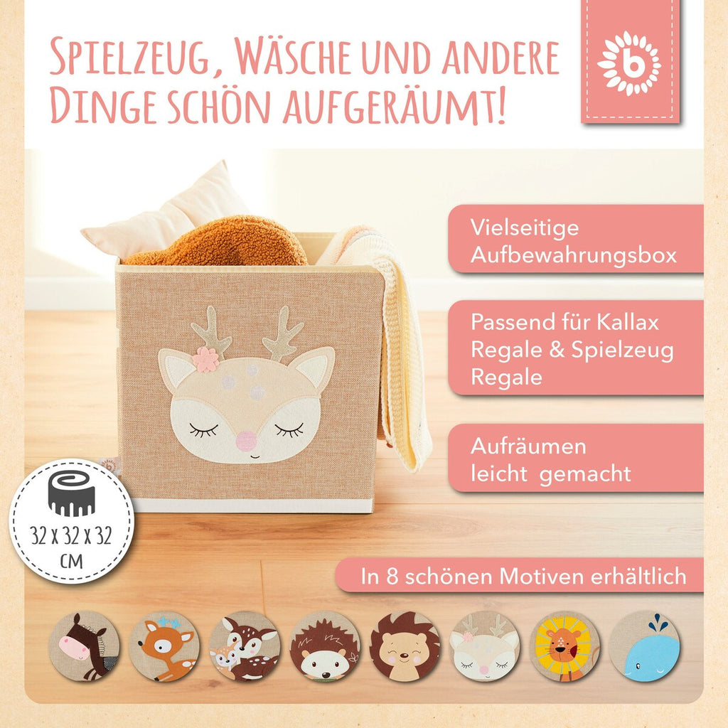Oppbevaringsboks for barn Reh Ella 33x33x33 cm bakside
