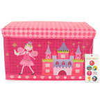 Oppbevaringsboks med lokk for barn prinsesse 60x30x36 cm forfra