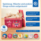 Oppbevaringsboks med lokk for barn prinsesse 60x30x36 cm bakside