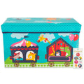 Oppbevaringsboks med lokk for barn sirkus 60x30x36 cm forfra