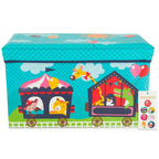 Oppbevaringsboks med lokk for barn sirkus 60x30x36 cm forfra