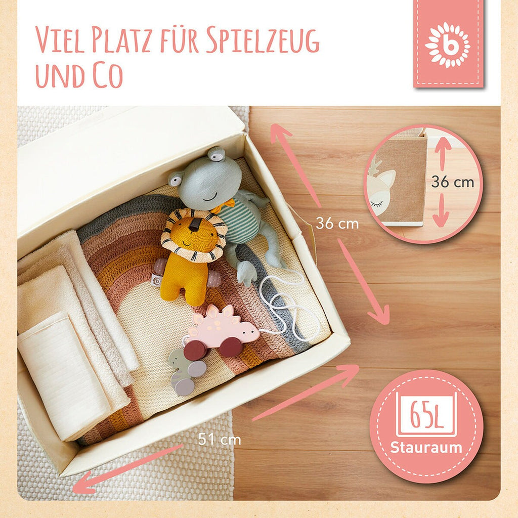 Oppbevaringsboks med lokk Reh Ella detalj av motiv