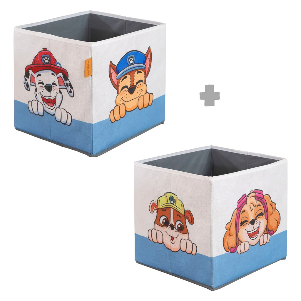 Oppbevaringsbokser 2-delt sett Paw Patrol 27x27 cm forfra