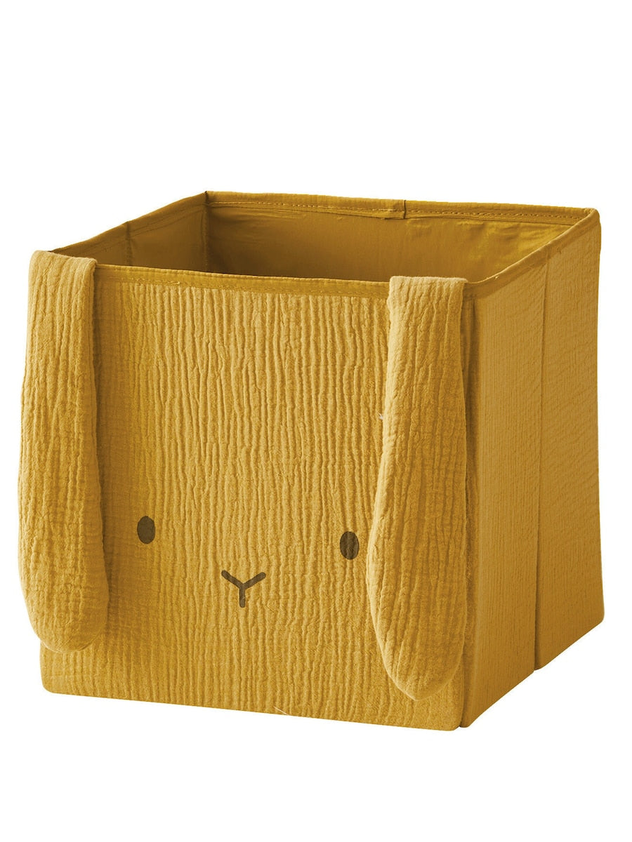 Oppbevaringsbokser 2-pakning musselin 29x29x29 cm detalj dyremotiv