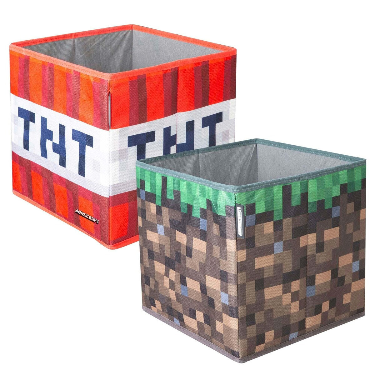Oppbevaringsbokser 2er sett, sammenleggbare, canvas MINECRAFT bakside