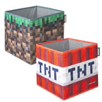 Oppbevaringsbokser 2er sett, sammenleggbare, canvas MINECRAFT forside