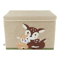 Oppbevaringskiste med lokk 36x51x36 cm polyester foran med dyremotiv