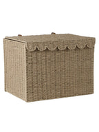 Oppbevaringskoffert FESTON i papir 38x36x50 cm beige forfra