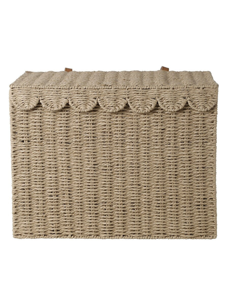 Oppbevaringskoffert FESTON i papir 38x36x50 cm beige bakside