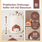 Oppbevaringskurv for barn med pinnsvinmotiv canvas sideprofil