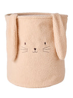 Oppbevaringskurv kanin teddyfleece 40x50 cm forfra