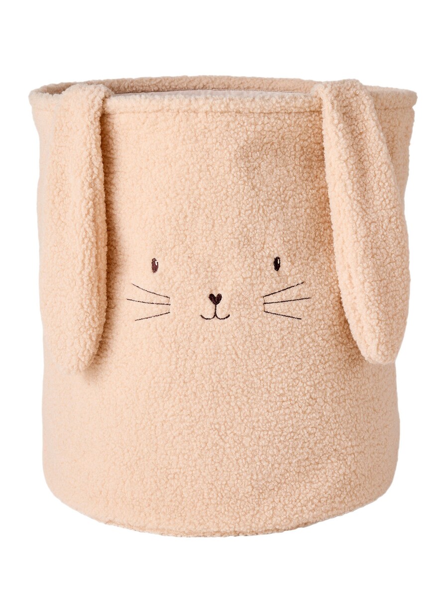 Oppbevaringskurv kanin teddyfleece 40x50 cm forfra