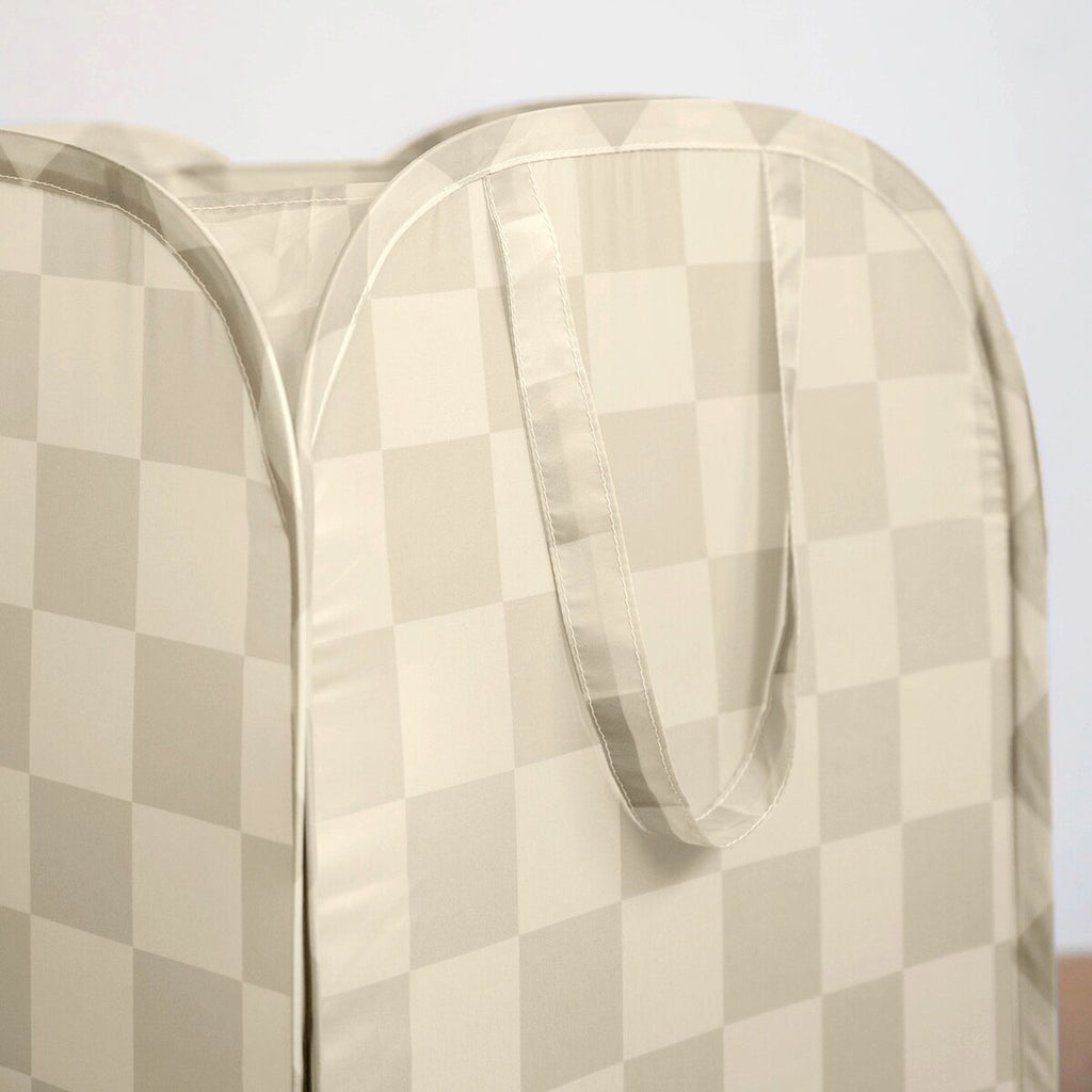 Oppbevaringskurv pop-up resirkulert polyester 37x27x85 cm bakside