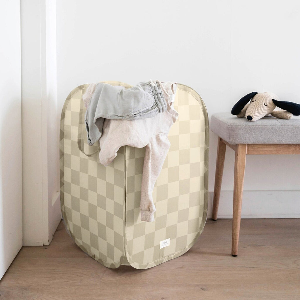 Oppbevaringskurv pop-up resirkulert polyester 37x27x85 cm detalj nærbilde