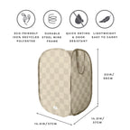 Oppbevaringskurv pop-up resirkulert polyester 37x27x85 cm montert i barnerom
