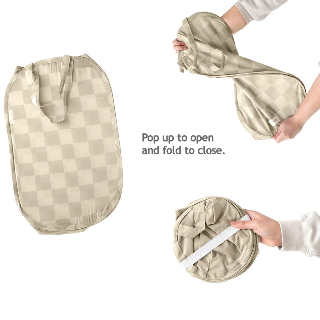 Oppbevaringskurv pop-up resirkulert polyester 37x27x85 cm sammenfoldet