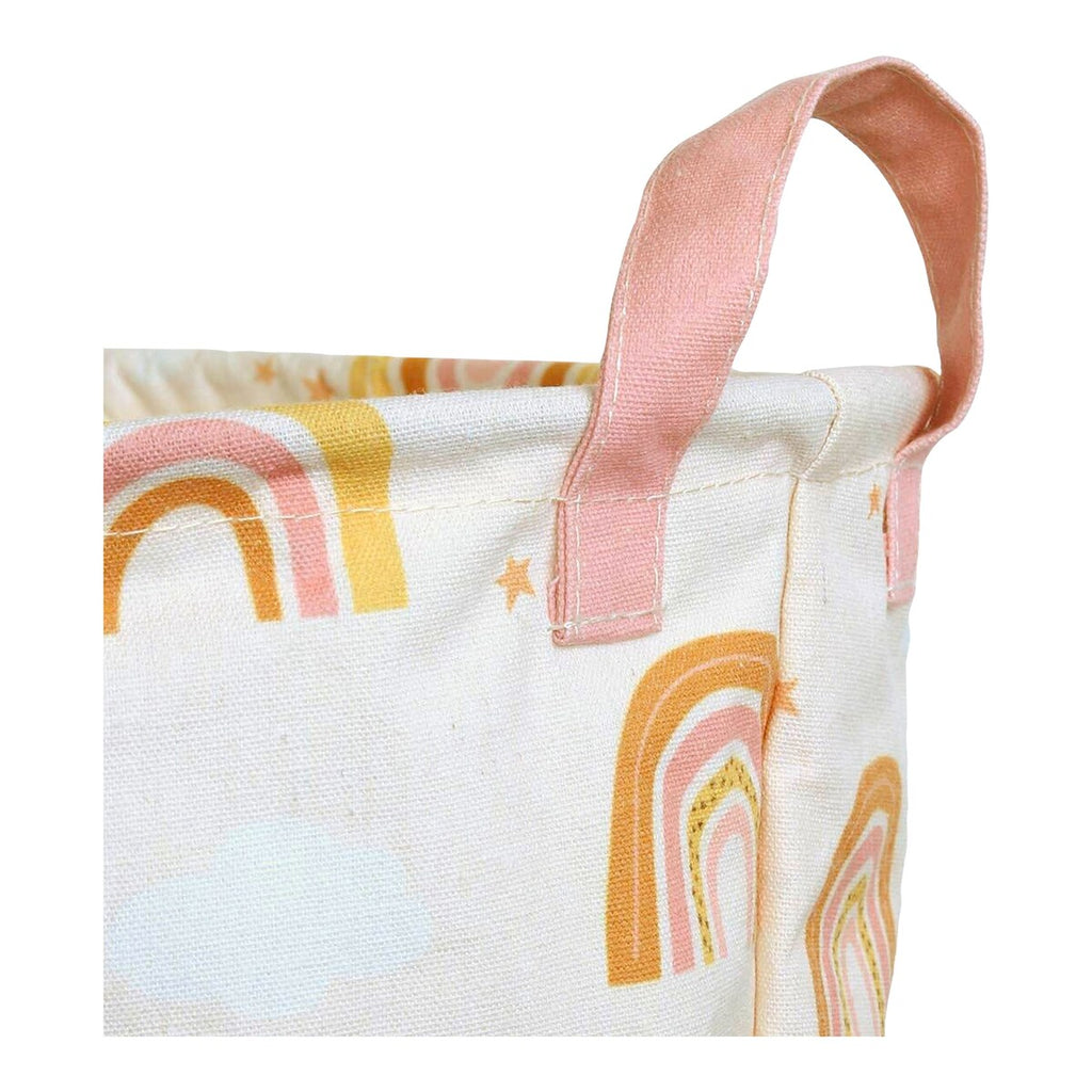 Oppbevaringskurv sammenleggbar 40x40x50 cm tekstil med leker inni