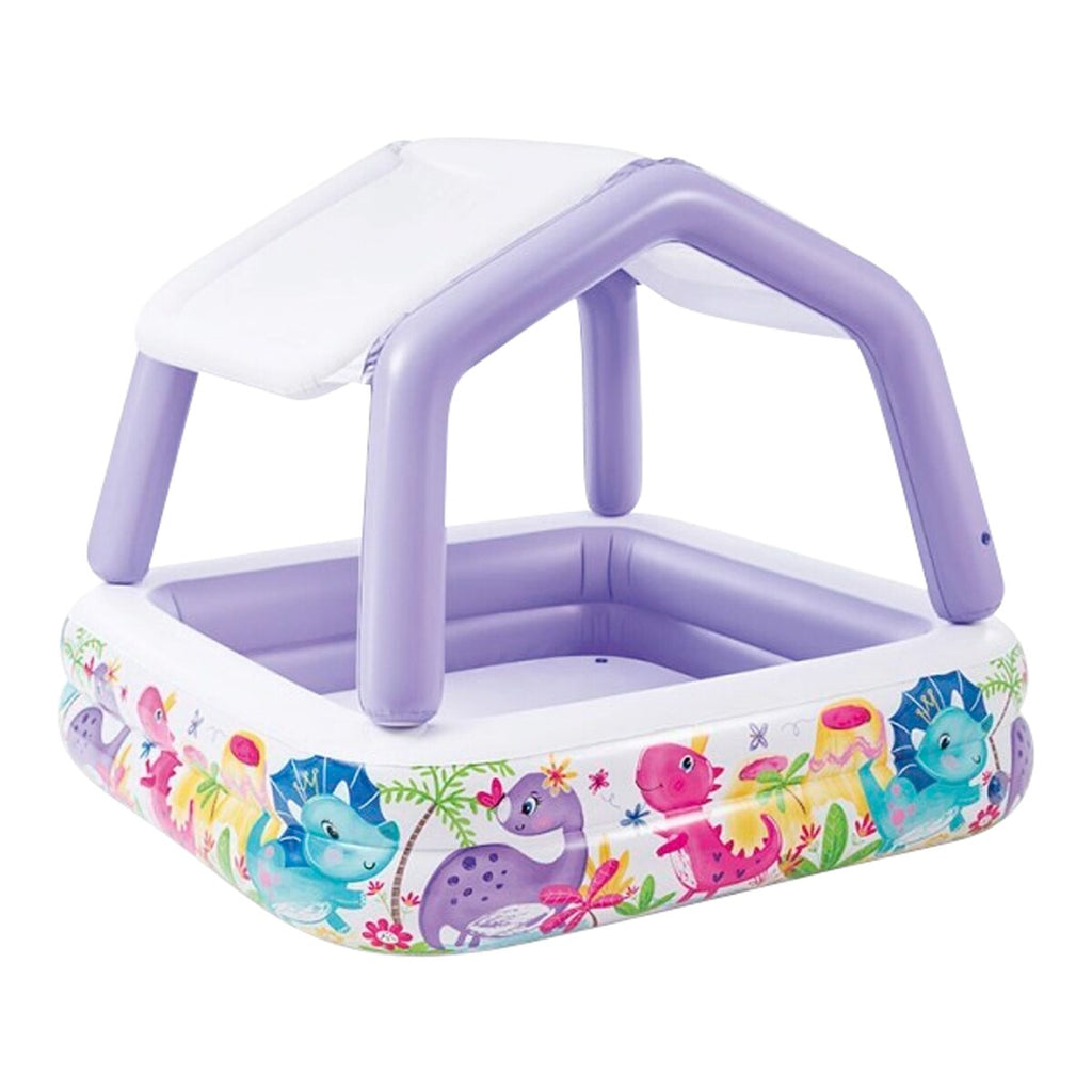 Oppblåsbart basseng Sun Shade med soltak 157x157x122 cm forfra