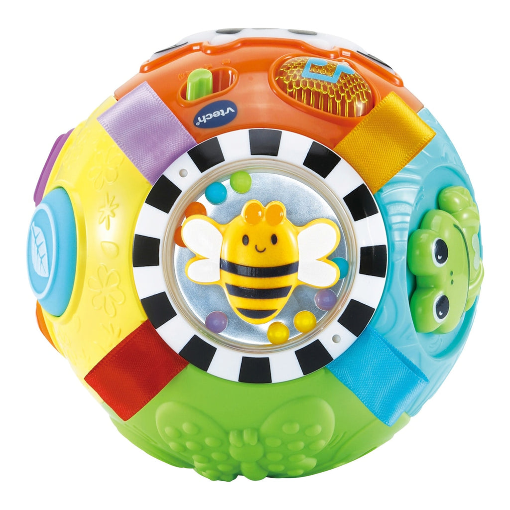 Nærbilde av stoffelementer på Oppdagelsesball med 3 spillmoduser for baby - Vtech